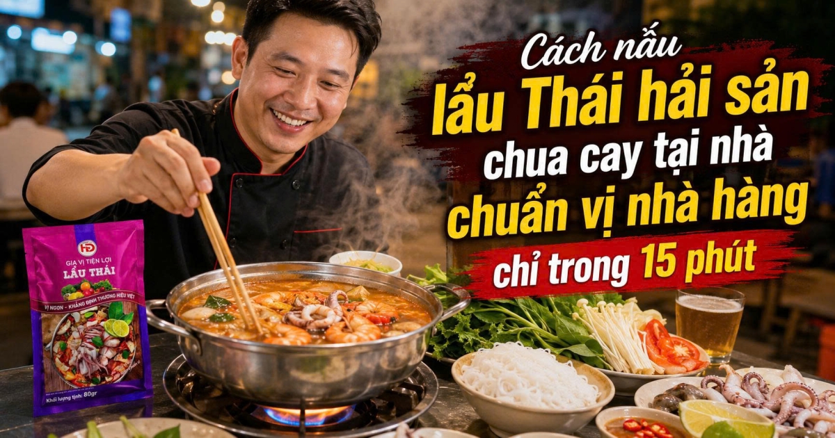 Cách nấu lẩu Thái hải sản chua cay tại nhà chuẩn vị nhà hàng chỉ trong 15 phút