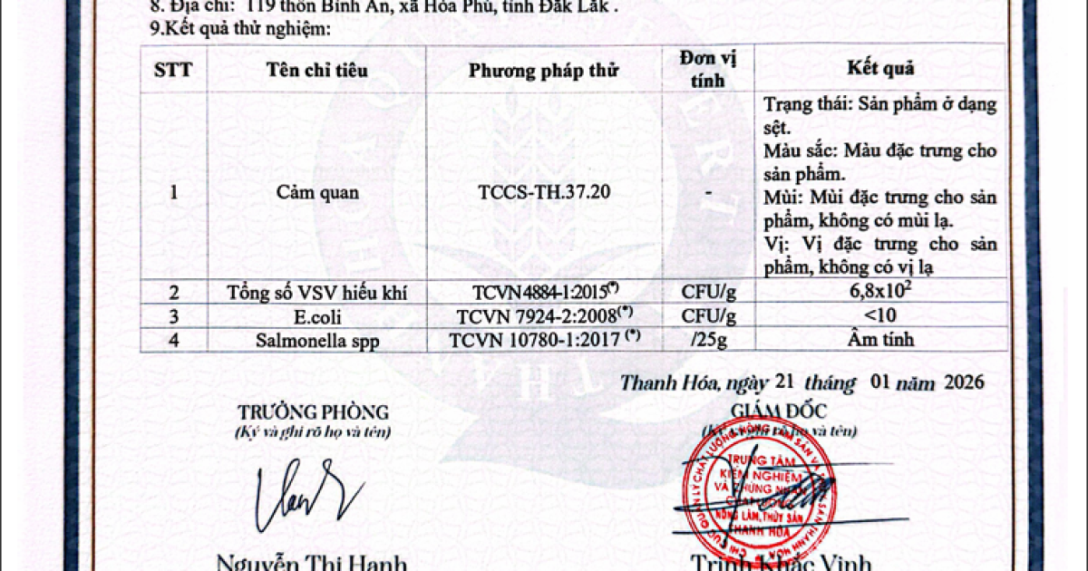 PHIẾU CÔNG BỐ SẢN PHẨM BÒ KHO XỐT VANG