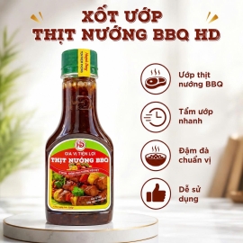 XỐT ƯỚP THỊT NƯỚNG BBQ HD 220G – ƯỚP 1,5KG THỊT ĐẬM VỊ, TIỆN LỢI