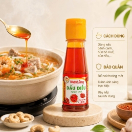 DẦU ĐIỀU HUỲNH DUNG 80ML – GIA VỊ CHẾ BIẾN BÚN BÒ, BÚN RIÊU, BÁNH CANH