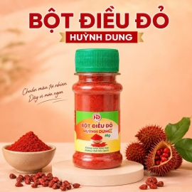 BỘT ĐIỀU ĐỎ HUỲNH DUNG 40G – GIA VỊ TẠO MÀU ĐẸP CHO MÓN ĂN