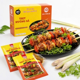 Sỉ Xốt Ướp Thịt Nướng Sả HD 80g Hộp 20 Gói – Gia Vị Ướp Thịt Cho Tạp Hóa, Quán Ăn Và Đại Lý