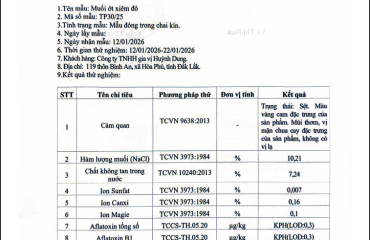 PHIẾU CÔNG BỐ SẢN PHẨM MUỐI ỚT XIÊM ĐỎ