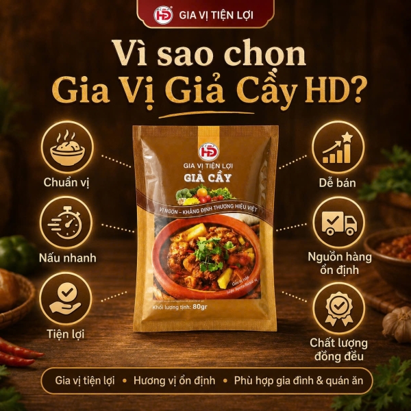 Xốt Giả Cầy HD 80g – Gia Vị Nấu Giả Cầy Thơm Riềng, Mẻ, Mắm Tôm