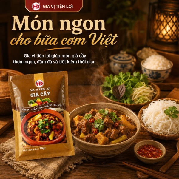 Xốt Giả Cầy HD 80g – Gia Vị Nấu Giả Cầy Thơm Riềng, Mẻ, Mắm Tôm