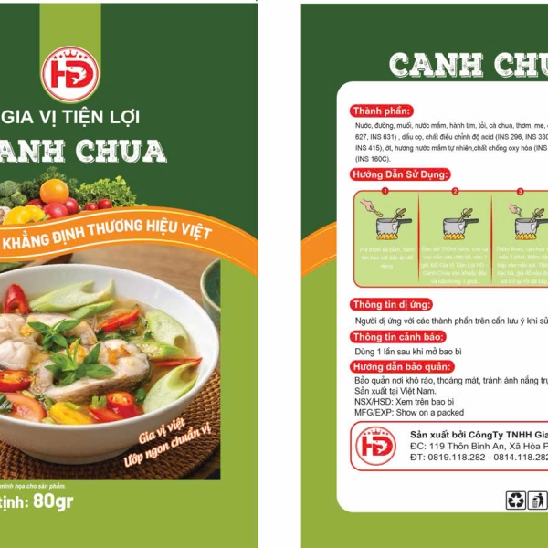 Gia Vị Canh Chua Huỳnh Dung Gói 80g - Nấu Siêu Tốc, Chuẩn Vị
