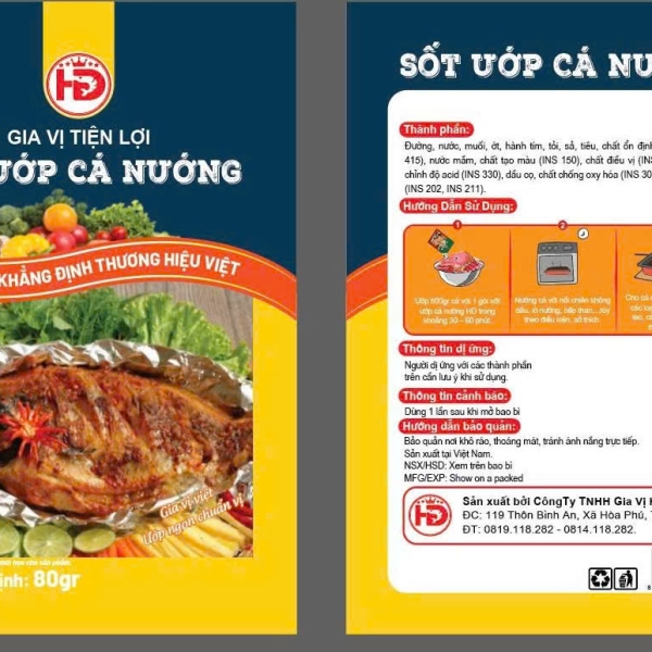 Xốt Ướp Cá Nướng HD 80gr - Đánh Bay Mùi Tanh, Lên Màu Cánh Gián Hoàn Hảo