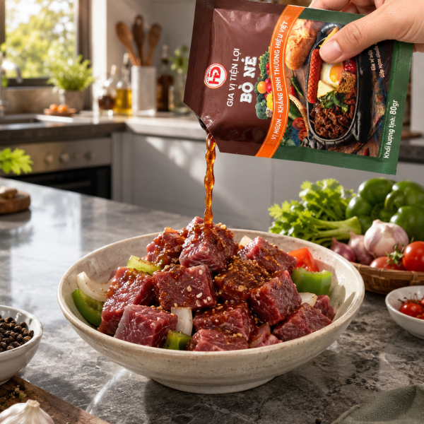 Xốt Gia Vị Tiện Lợi Bò Né Huỳnh Dung (Gói 80g) - Giúp Thịt Mềm, Ngọt Nước