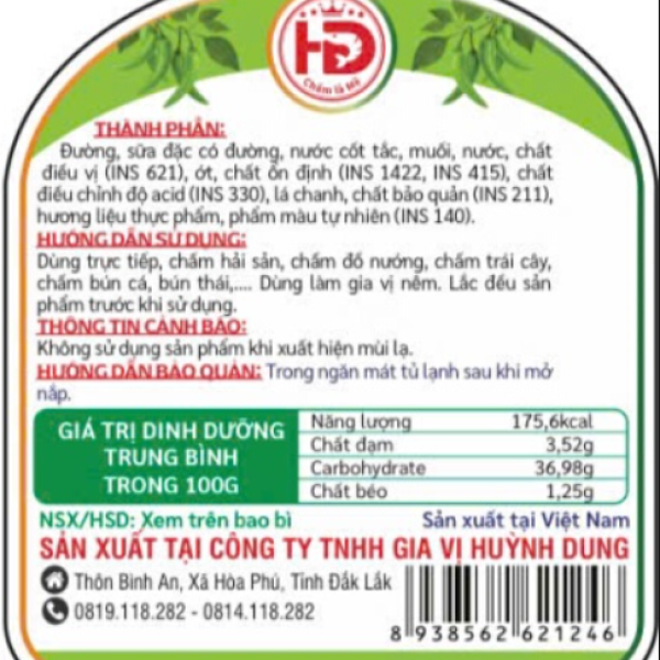 Muối Ớt Xiêm Xanh HD 250g – Gia Vị Chấm Chua Cay Cho Hải Sản, Đồ Nướng, Trái Cây