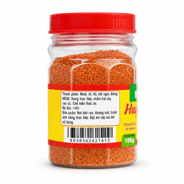 Muối Ớt Huỳnh Dung 100g – Muối Ớt Chấm Trái Cây, Rau Củ, Chế Biến Thức Ăn