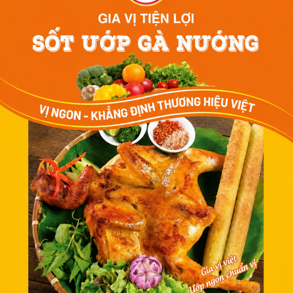 Xốt Gia Vị Tiện Lợi Ướp Gà Nướng Huỳnh Dung (Gói 80g) - Lên Màu Vàng Óng, Thấm Vị Nhanh