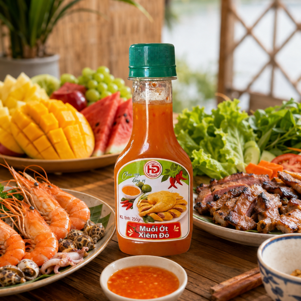 Muối Ớt Xiêm Đỏ HD 250g – Chua Cay Đậm Vị, Dùng Chấm Hải Sản & Đồ Nướng