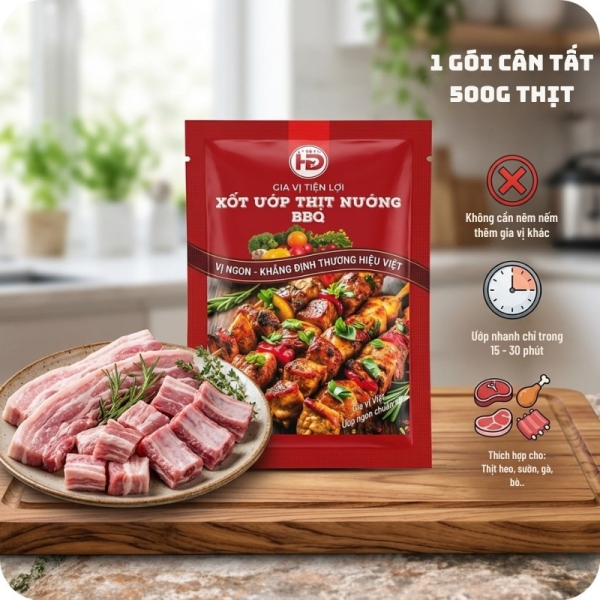Xốt Ướp Thịt Nướng BBQ HD Spices 80g – Gia Vị Ướp Thịt Nướng Đậm Đà
