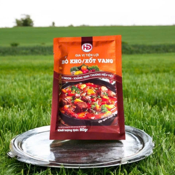 Gia Vị Bò Kho / Xốt Vang HD 80g – Nấu Bò Kho Thơm Ngon, Đậm Vị, Tiện Lợi Tại Nhà