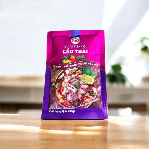 Gia Vị Lẩu Thái HD 80g – Xốt Nấu Lẩu Thái Chua Cay Tiện Lợi, Đậm Vị Cho 4–5 Người