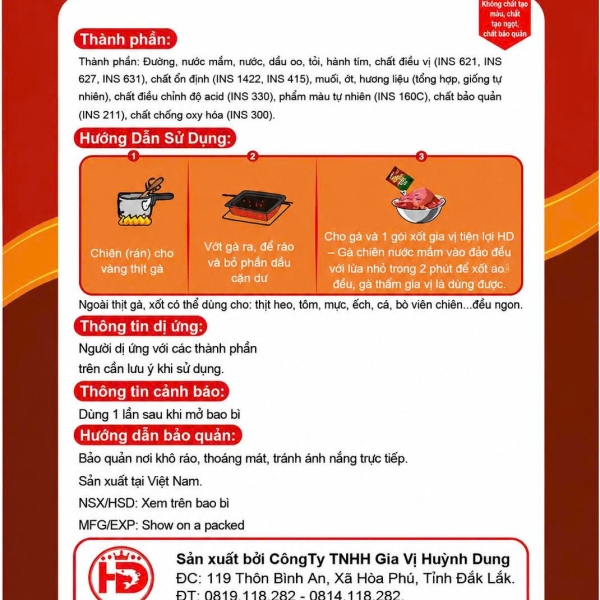 Gia Vị Tiện Lợi Gà Chiên Nước Mắm 80g – Sốt Đậm Đà Chuẩn Vị Việt, Dễ Chế Biến