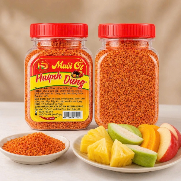 Muối Ớt Huỳnh Dung 100g – Muối Ớt Ngon Chấm Trái Cây, Rau Củ Và Chế Biến Thức Ăn