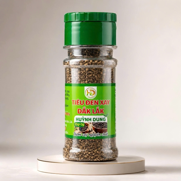 Tiêu Đen Xay Đắk Lắk Huỳnh Dung 25g – Thơm Cay Tự Nhiên, Xay Sẵn Tiện Lợi