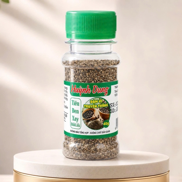 Bột Tiêu Đen Xay Đắk Lắk Huỳnh Dung 40g – Gia Vị Thơm Cay Cho Món Việt