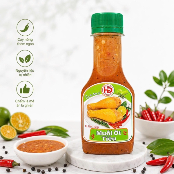 Muối Ớt Tiêu HD 150g – Cay The Đúng Vị, Chấm Hải Sản & Đồ Nướng