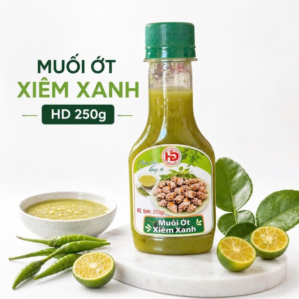 Muối Ớt Xiêm Xanh HD 250g – Gia Vị Chấm Chua Cay Cho Hải Sản, Đồ Nướng, Trái Cây