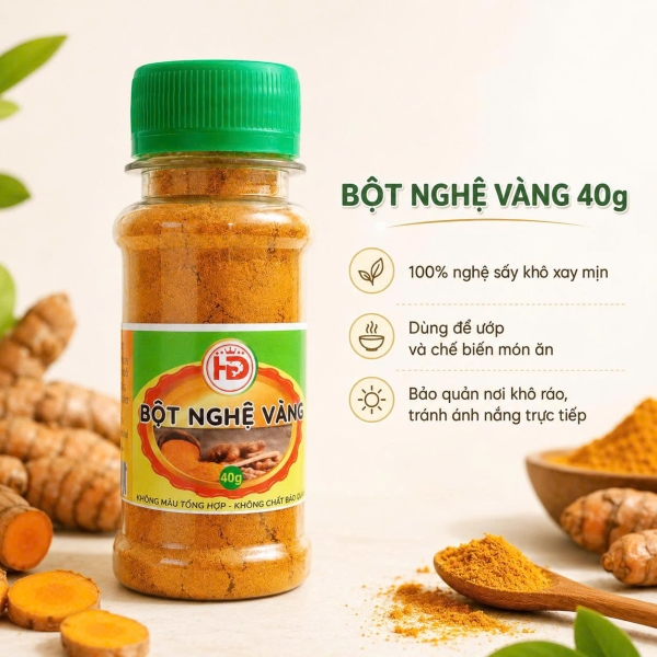 BỘT NGHỆ VÀNG 40G – GIA VỊ ƯỚP VÀ CHẾ BIẾN MÓN ĂN