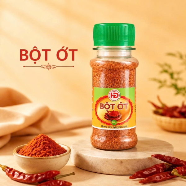 BỘT ỚT HUỲNH DUNG 40G – GIA VỊ ỚP VÀ CHẾ BIẾN MÓN ĂN