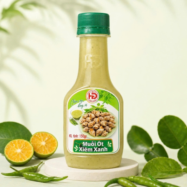 Muối Ớt Xanh HD 150g – Muối Ớt Xiêm Xanh Chấm Hải Sản, Đồ Nướng & Trái Cây