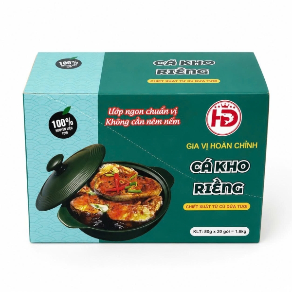 Sỉ Xốt Cá Kho Riềng HD 80g Hộp 20 Gói – Nguồn Hàng Gia Vị Hoàn Chỉnh Cho Tạp Hóa Và Quán Cơm