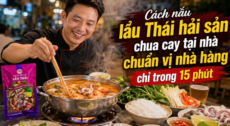 Cách nấu lẩu Thái hải sản chua cay tại nhà chuẩn vị nhà hàng chỉ trong 15 phút