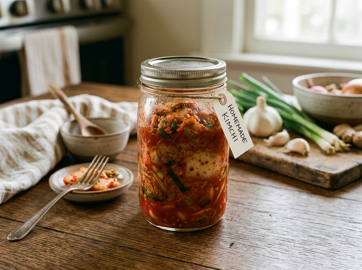 Kim chi và dưa chua làm từ xốt muối kim chi HD Spices
