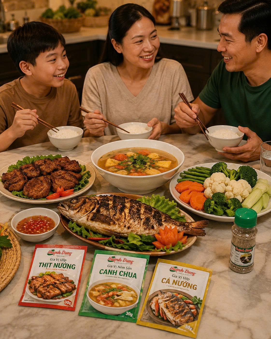 Nấu bữa tối nhanh trong 15 phút với gia vị tiện lợi