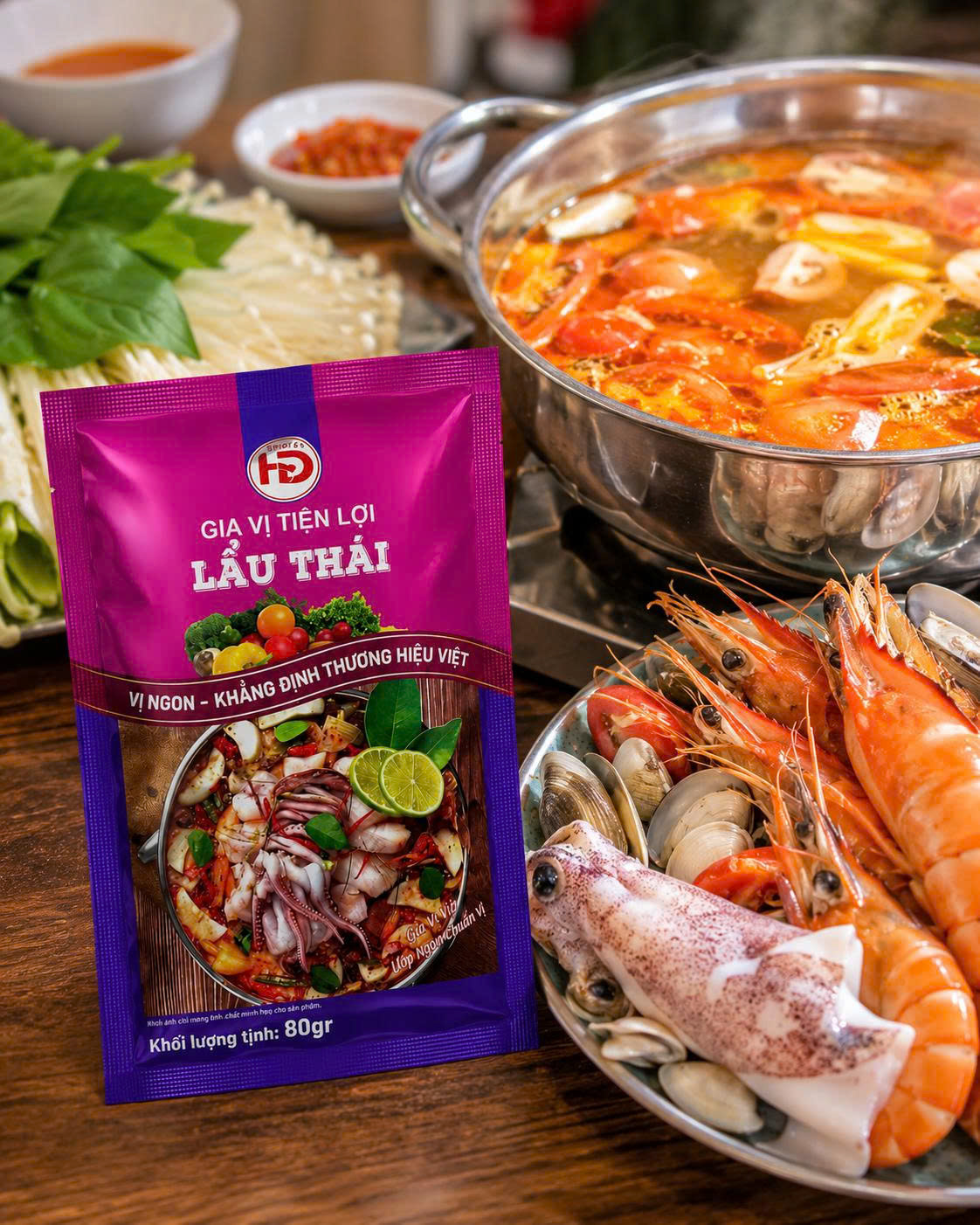 gói lẩu thái HD 80g dùng nấu lẩu thái hải sản